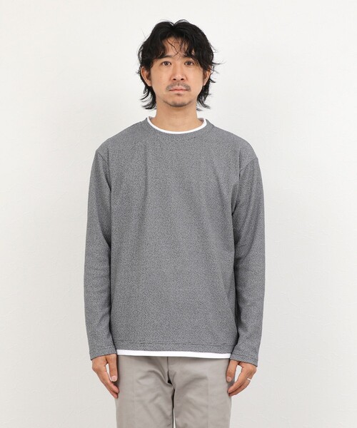 NOLLEY’S(ノーリーズ)の「リンクスダブルカラー LS Tee 26AW(Tシャツ/カットソー・メンズ・ネイビー/ホワイト/グレー・S/M/L/XL)」の7枚目の写真