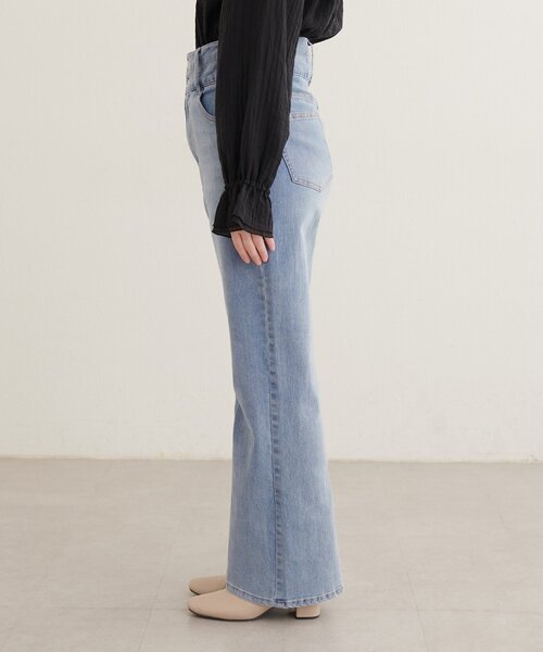 natural couture（ナチュラルクチュール）の「ハイウエストストレッチデニムパンツ（デニムパンツ・レディース・ブルー/サックスブルー・MEDIUM/LARGE）」の14枚目の写真