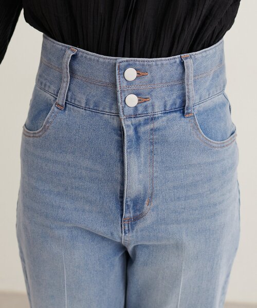 natural couture（ナチュラルクチュール）の「ハイウエストストレッチデニムパンツ（デニムパンツ・レディース・ブルー/サックスブルー・MEDIUM/LARGE）」の16枚目の写真
