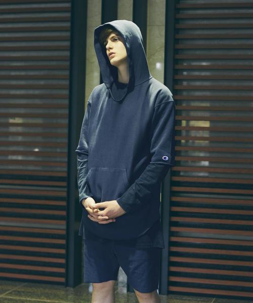 Champion（チャンピオン）の「＜Champion×monkey time＞∴ R/W HOOD 6SL/パーカー（パーカー・メンズ・ダークグレー/ベージュ・X-LARGE/MEDIUM/SMALL/LARGE）」の10枚目の写真