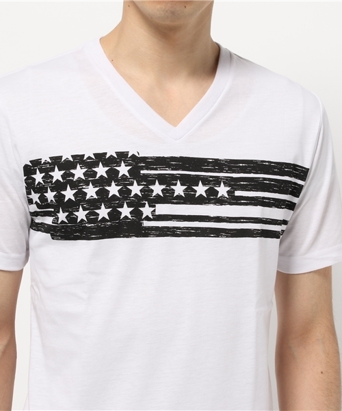 VENCEEXCHANGE(ヴァンスエクスチェンジ)の「星条旗プリント半袖T (Tシャツ/カットソー・メンズ・オフホワイト/ブラック・SMALL/LARGE/MEDIUM)」の7枚目の写真