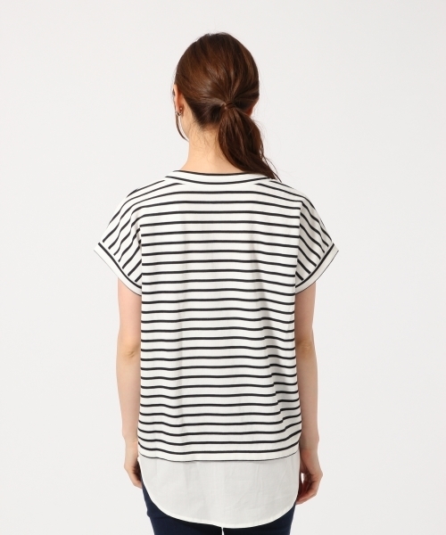 GLOBAL WORK（グローバルワーク）の「シャツコンビプルオーバー半袖/722822（Tシャツ/カットソー・レディース・ネイビー/カーキ/オフホワイト/グレー・LARGE/SMALL/MEDIUM）」の5枚目の写真