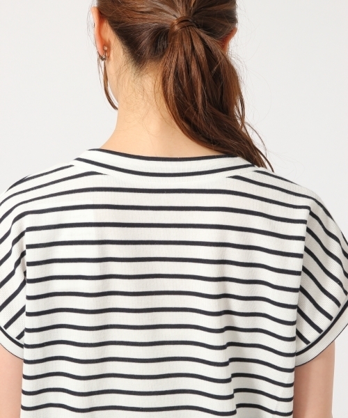 GLOBAL WORK（グローバルワーク）の「シャツコンビプルオーバー半袖/722822（Tシャツ/カットソー・レディース・ネイビー/カーキ/オフホワイト/グレー・LARGE/SMALL/MEDIUM）」の10枚目の写真