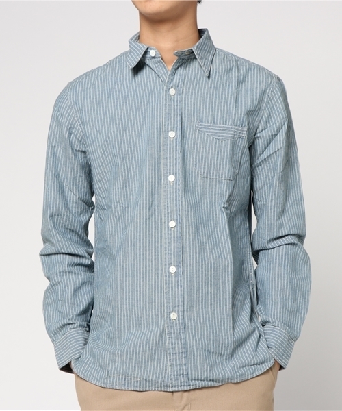 RRL（ダブル アール エル）の「レールマン スリム シャンブレー シャツ（シャツ/ブラウス・メンズ・ブルー系その他・SMALL/LARGE/MEDIUM/X-SMALL/X-LARGE）」の5枚目の写真