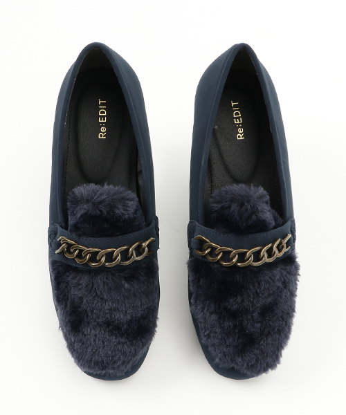 Re:EDIT（リエディ）の「[リエディ]チェーンファーローファー[2016秋新作]シューズ/ローファー（ローファー・レディース・ネイビー/ブラック/ワイン/ホワイト/グレー・LARGE/SMALL/X-LARGE/MEDIUM）」の9枚目の写真