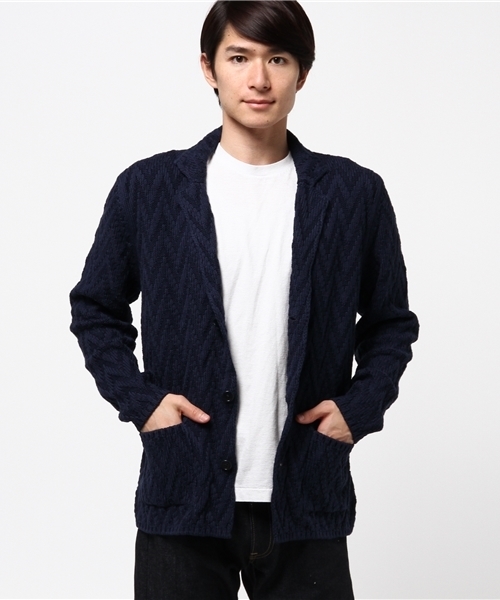 美品 アルテア　ニットテーラード　ニットジャケット　ツイード　イタリア製　48 アルテア ニットテーラード ニットジャケット ツイード イタリア製 48