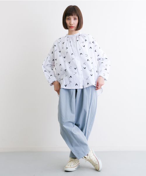MERLOT（メルロー）の「おにぎりころころサーキュラーブラウス2213（シャツ/ブラウス・レディース・ホワイト/ライトブルー・FREE）」の12枚目の写真