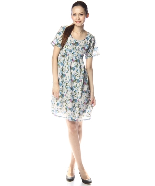 coen(コーエン)の「フラワーショートスリーブワンピース(ワンピース・レディース・Red/コバルトブルー・MEDIUM/LARGE)」の2枚目の写真