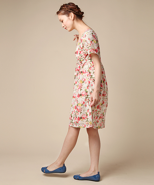 coen(コーエン)の「フラワーショートスリーブワンピース(ワンピース・レディース・Red/コバルトブルー・MEDIUM/LARGE)」の3枚目の写真