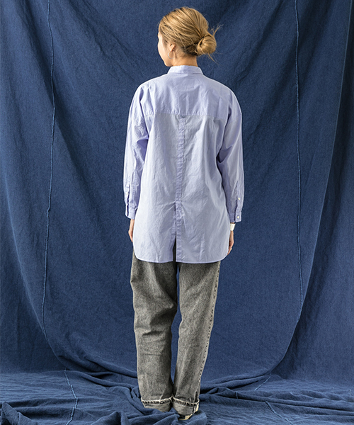 WORK NOT WORK URBAN RESEARCH（ワークノットワークアーバンリサーチ）の「WORK NOT WORK　ポプリンビッグシルエットシャツブラウス（シャツ/ブラウス・レディース・サックスブルー/ホワイト・FREE）」の5枚目の写真