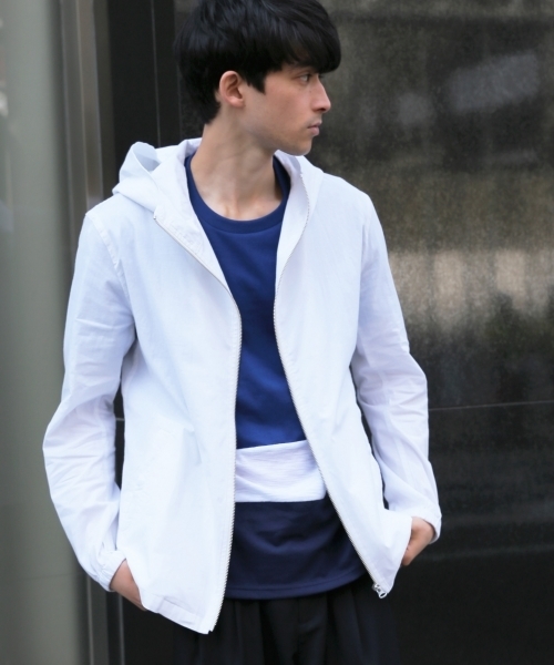 RAGEBLUE（レイジブルー）の「綿麻ストレッチシャツパーカ/751494（シャツ/ブラウス・メンズ・ネイビー/グリーン/ホワイト・LARGE/SMALL/MEDIUM）」の2枚目の写真