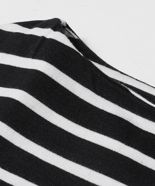 coca（coca）（コカ）の「【WEB限定セール】＼WEB限定新色／ボーダーボートネックトップス/オーガニックコットン混（Tシャツ/カットソー・レディース・ブラック/ホワイト/ブラウン/ピンク/グレー/ベージュ/グリーン/ダークベージュ・ONE SIZE/L/M）」の21枚目の写真