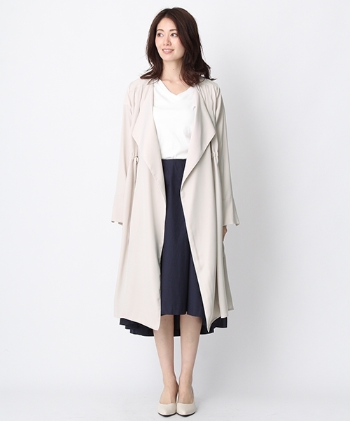 Andemiu(アンデミュウ)の「サイドスリットロングガウン749711(その他アウター・レディース・カーキ/ピンク・SMALL/MEDIUM)」の5枚目の写真