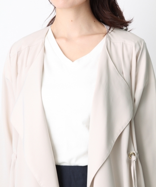 Andemiu(アンデミュウ)の「サイドスリットロングガウン749711(その他アウター・レディース・カーキ/ピンク・SMALL/MEDIUM)」の8枚目の写真