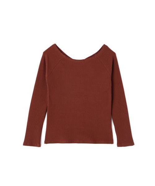 FREE'S MART（フリーズマート）の「テレコボートネック長袖プルオーバーイピッチ（Tシャツ/カットソー・レディース・ブラック/グレー/ブラウン/グリーン・FREE）」の4枚目の写真