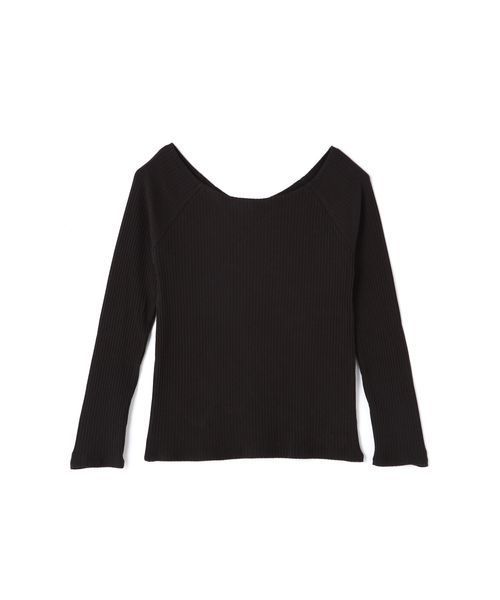 FREE'S MART（フリーズマート）の「テレコボートネック長袖プルオーバーイピッチ（Tシャツ/カットソー・レディース・ブラック/グレー/ブラウン/グリーン・FREE）」の2枚目の写真