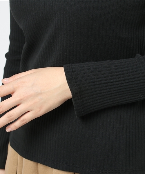 FREE'S MART（フリーズマート）の「テレコボートネック長袖プルオーバーイピッチ（Tシャツ/カットソー・レディース・ブラック/グレー/ブラウン/グリーン・FREE）」の16枚目の写真