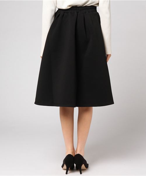 KOBE LETTUCE（コウベレタス）の「ボリューム感たっぷりのフレアラインがレトロ可愛い！ボンディングミモレ丈フレアスカート/レディース/ボトムス[M2005]神戸レタス（スカート・レディース・ブラック/ボルドー/チャコールグレー/グリーン・FREE）」の5枚目の写真