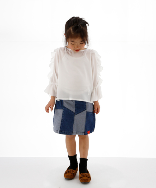 Catherine Cottage（キャサリンコテージ）の「デニムパッチワークスカート（デニムスカート・キッズ・サックスブルー/ブルー系その他2・110/120/130/140/150）」の11枚目の写真