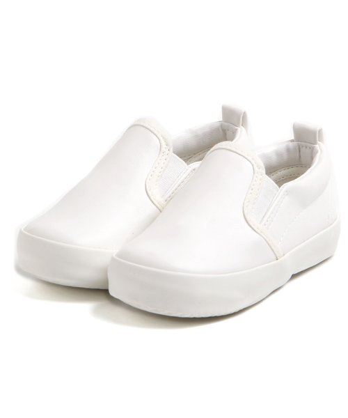 apres les cours（アプレレクール）の「異素材スリッポン（スリッポン・キッズ・ブラック/オフホワイト/ピンク・14/15 /16/17/18/19/20）」の2枚目の写真