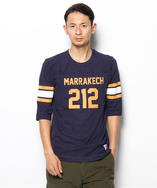 BEAUTY&YOUTH UNITED ARROWS（ビューティーアンドユースユナイテッドアローズ）の「＜HEALTH KNIT＞ FOOTBALL TEE/カットソー（Tシャツ/カットソー・メンズ・オフホワイト/ワインレッド/マスタード/ネイビー・SMALL/MEDIUM/LARGE）」の3枚目の写真