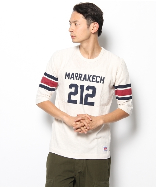 BEAUTY&YOUTH UNITED ARROWS（ビューティーアンドユースユナイテッドアローズ）の「＜HEALTH KNIT＞ FOOTBALL TEE/カットソー（Tシャツ/カットソー・メンズ・オフホワイト/ワインレッド/マスタード/ネイビー・SMALL/MEDIUM/LARGE）」の2枚目の写真