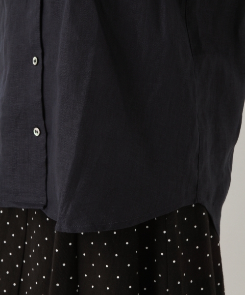 A part by（アパートバイ）の「LヘリンボンNCシャツSS 795826（シャツ/ブラウス・レディース・ネイビー/ブラウン/アイボリー・FREE）」の18枚目の写真