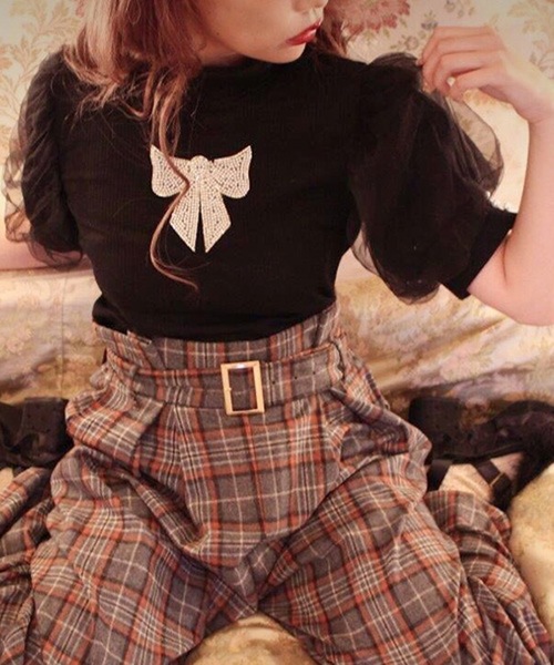 Swankiss（スワンキス）の「RS twinkle TOPS（Tシャツ/カットソー・レディース・ホワイト/ピンク/ブラック・FREE）」の10枚目の写真