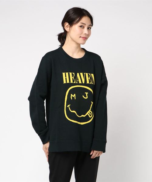 良品 MARC JACOBS マークジェイコブス REDUX GRUNGE COLLECTION スマイリーフェイス 半袖 Tシャツ カットソー XS ブラック レディース 古着 中古 MARC JACOBS（マークジェイコブス）の「BOOTLEG GRUNGE