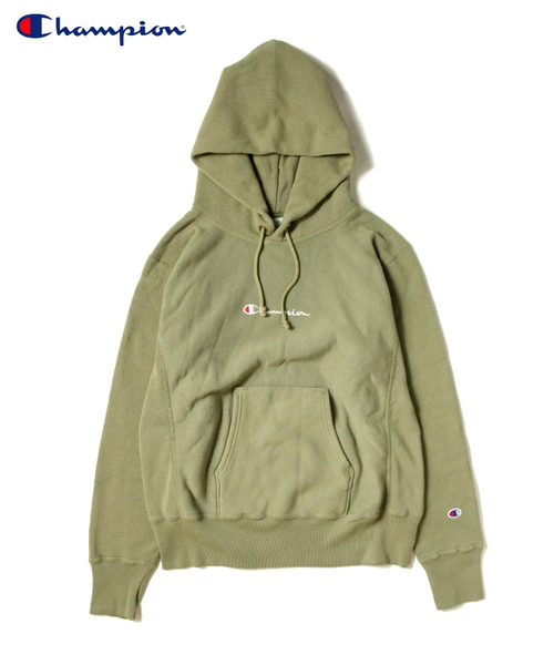 Champion（チャンピオン）の「CHAMPION/チャンピオン リバースイーブスウェットパーカー･C3-N106（パーカー・メンズ・カーキ/ピンク/ブルー・M/L）」の2枚目の写真