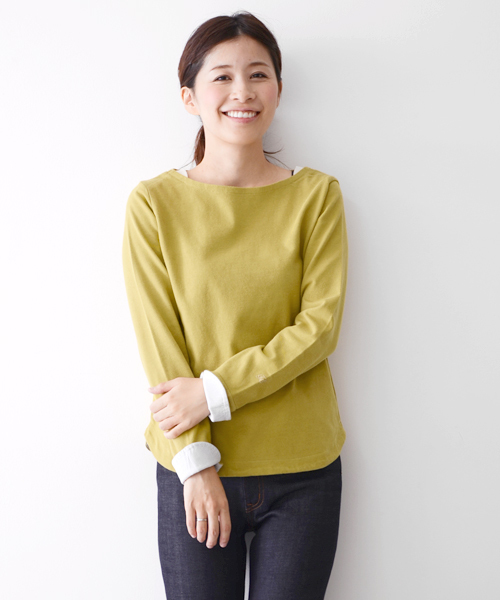 URBAN RESEARCH DOORS WOMENS（アーバンリサーチ ドアーズ ウィメンズ）の「FORK&SPOON　Marine Boat Neck（Tシャツ/カットソー・レディース・ボルドー/トップグレー/ネイビー/オリーブ/オフホワイト/イエロー・ONE）」の4枚目の写真