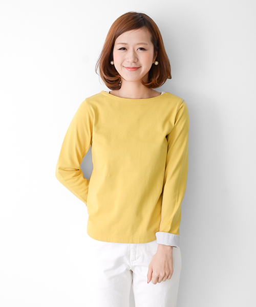 URBAN RESEARCH DOORS WOMENS（アーバンリサーチ ドアーズ ウィメンズ）の「FORK&SPOON　Marine Boat Neck（Tシャツ/カットソー・レディース・ボルドー/トップグレー/ネイビー/オリーブ/オフホワイト/イエロー・ONE）」の5枚目の写真