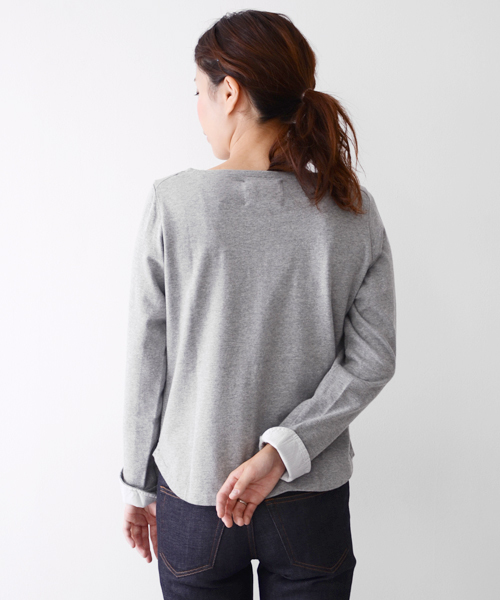 URBAN RESEARCH DOORS WOMENS（アーバンリサーチ ドアーズ ウィメンズ）の「FORK&SPOON　Marine Boat Neck（Tシャツ/カットソー・レディース・ボルドー/トップグレー/ネイビー/オリーブ/オフホワイト/イエロー・ONE）」の14枚目の写真