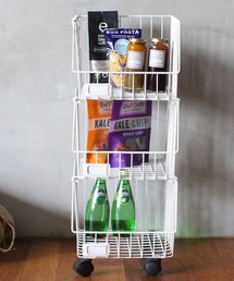 a.depeche（アデペシュ）の「basket shelf 3set WH / キャスター付きバスケットシェルフ3点セット / ホワイト / キッチンワゴン収納（収納グッズ）」