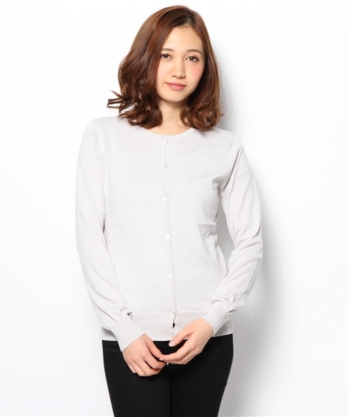 GALLARDAGALANTE(ガリャルダガランテ)の「シルクコットンBASICカーディガン(カーディガン/ボレロ・レディース・ブルー/ライトグレー/ネイビー/イエロー・FREE)」の1枚目の写真