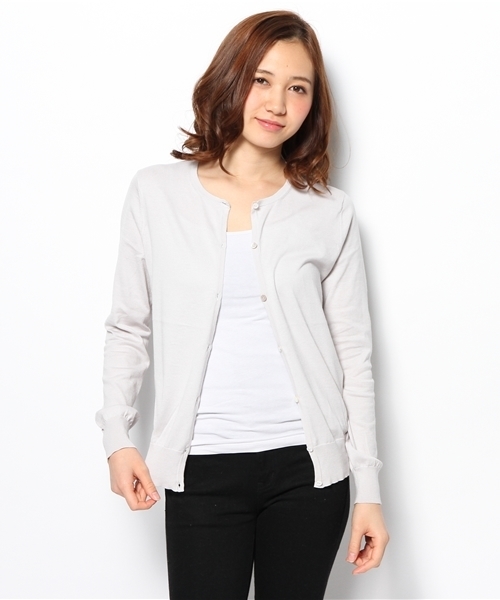 GALLARDAGALANTE(ガリャルダガランテ)の「シルクコットンBASICカーディガン(カーディガン/ボレロ・レディース・ブルー/ライトグレー/ネイビー/イエロー・FREE)」の6枚目の写真