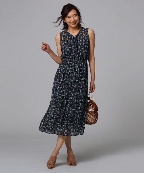 セール L 洗える シノワズリフラワー楊柳ワンピース ワンピース ワンピース Untitled アンタイトル のファッション