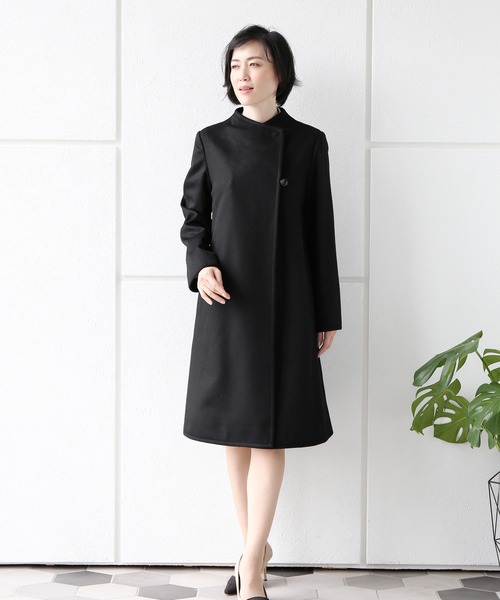 【美品】Filomoカシミヤ100% ステンカラーコート Filomo ステンカラーコート レディース カシミヤ 100% Aライン