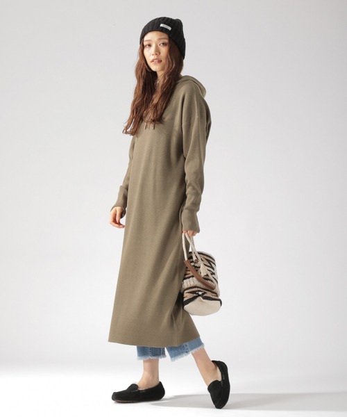 BAYFLOW(ベイフロー)の「ワッフルガラニットワンピース(ワンピース・レディース・カーキ/オフホワイト/チャコール・FREE)」の18枚目の写真