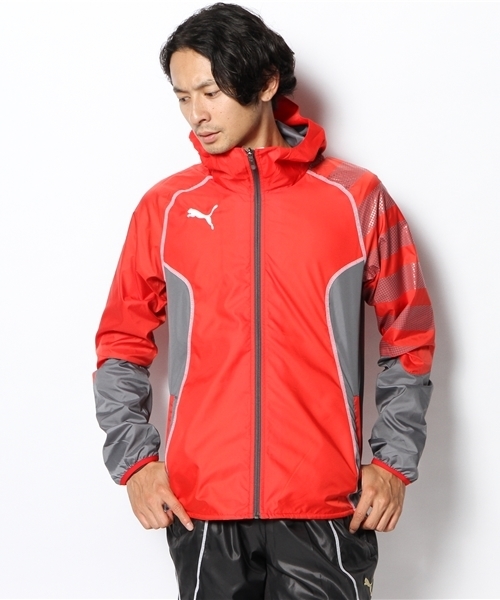 PUMA（プーマ）の「IT 裏付きウーブンジャケット - evo TRG（ナイロンジャケット・メンズ・ブラック/レッド/イエロー・LARGE/SMALL/MEDIUM/XO/O）」の3枚目の写真