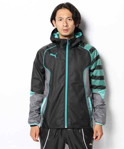 PUMA（プーマ）の「IT 裏付きウーブンジャケット - evo TRG（ナイロンジャケット・メンズ・ブラック/レッド/イエロー・LARGE/SMALL/MEDIUM/XO/O）」の4枚目の写真