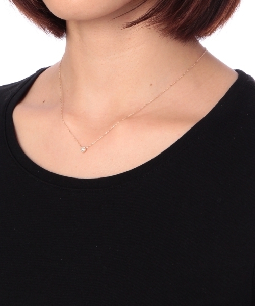 K10バースデイストーン(ダイヤ4月)×メレダイヤ ネックレス（ネックレス