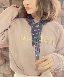 EIMY ISTOIRE | ドットスカーフ付きロゴスエットプルオーバー(スウェット)