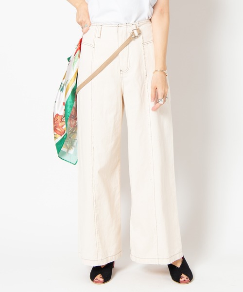 LAYMEE（レイミー）の「Fond pants / フォンドパンツ（チノパンツ・レディース・ホワイト/ピンク・FREE）」の7枚目の写真