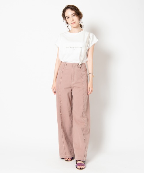 LAYMEE（レイミー）の「Fond pants / フォンドパンツ（チノパンツ・レディース・ホワイト/ピンク・FREE）」の9枚目の写真