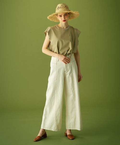 LAYMEE（レイミー）の「Fond pants / フォンドパンツ（チノパンツ・レディース・ホワイト/ピンク・FREE）」の5枚目の写真