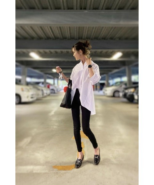 Bonjour Sagan（ボンジュールサガン）の「ノーカラースキッパーシャツ（シャツ/ブラウス・レディース・アイボリー/ベージュ/ダークブラック/ブラック・FREE）」の12枚目の写真