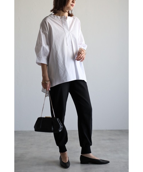 Bonjour Sagan（ボンジュールサガン）の「ノーカラースキッパーシャツ（シャツ/ブラウス・レディース・アイボリー/ベージュ/ダークブラック/ブラック・FREE）」の22枚目の写真