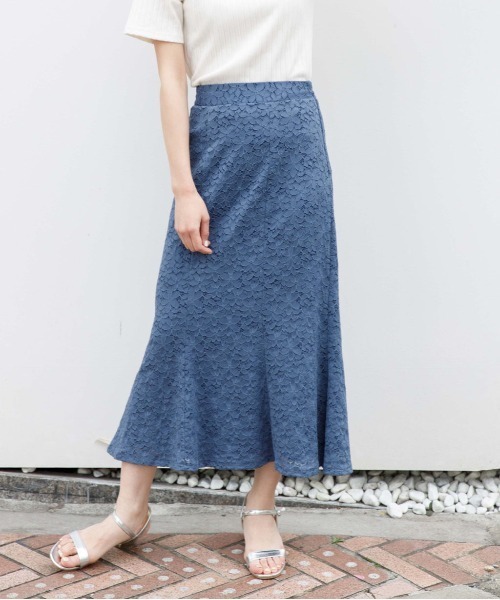 flower(フラワー)の「プレイフルレーススカート(スカート・レディース・アイボリー/ブルー/ピンク・FREE)」の3枚目の写真