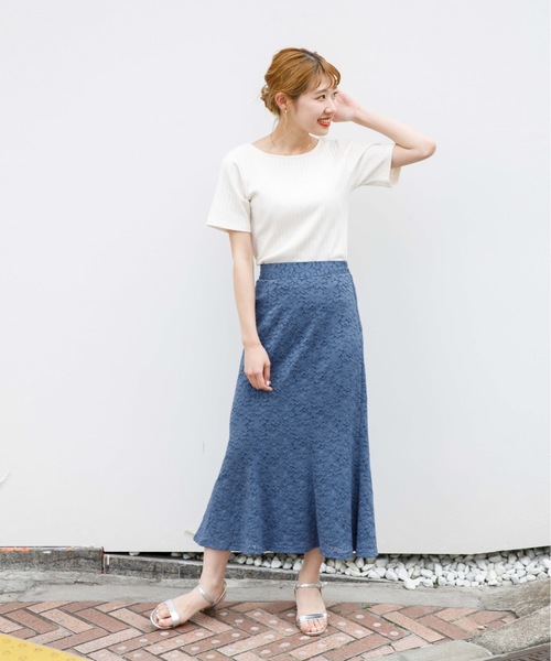 flower(フラワー)の「プレイフルレーススカート(スカート・レディース・アイボリー/ブルー/ピンク・FREE)」の20枚目の写真